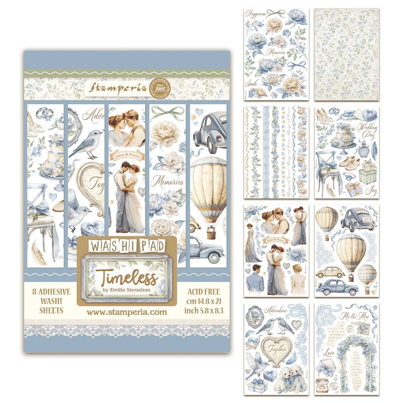 Stamperia Timeless A5 Washi Pad (8pcs)