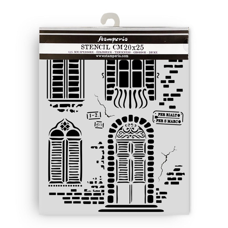 Stamperia Venice City of Art Thick Stencil 20X25cm Windows