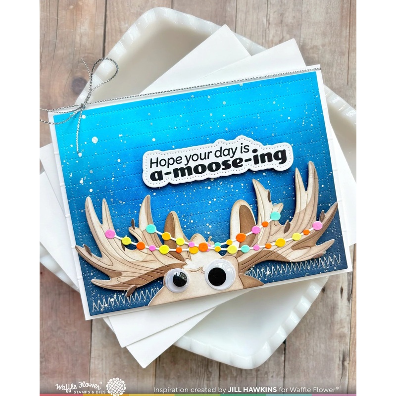 Waffle Flower – Holiday Moose Die-n-stencil