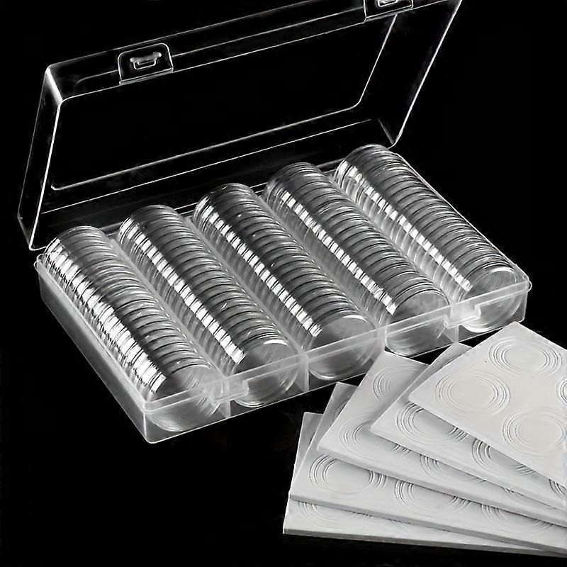 100 Adjustable Coin Protection Cases Commemorative Coin Protection Boxes Collectible Coins Circular