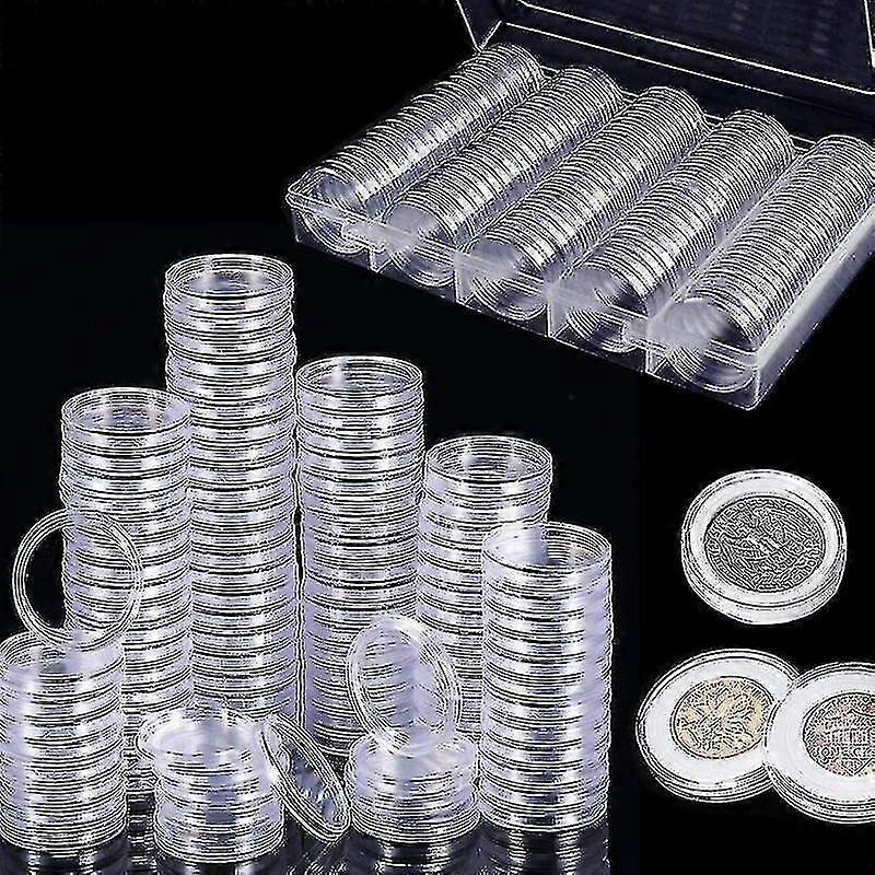 100pcs Plastic Coin Capsules Coin Collection With Storage Box For Coin Collection Xxf