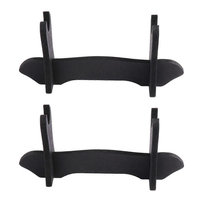 2pcs Sword Stand Delicate Wooden Katana Display Bracket Rack Sword Holder Stable Organizer (Black)