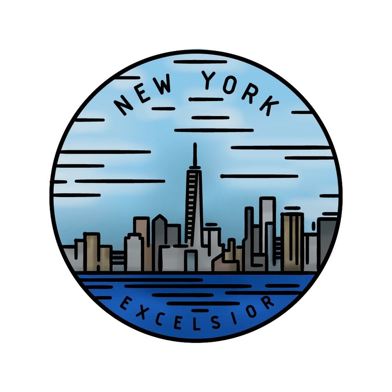 50 States Circles – 2×2 Stamp Set – New York
