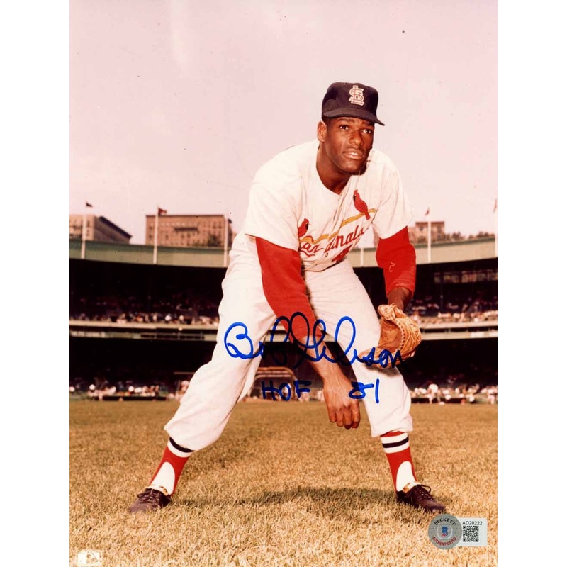 Bob Gibson Autographed/Signed St Louis Cardinals 8×10 Photo Beckett 50456
