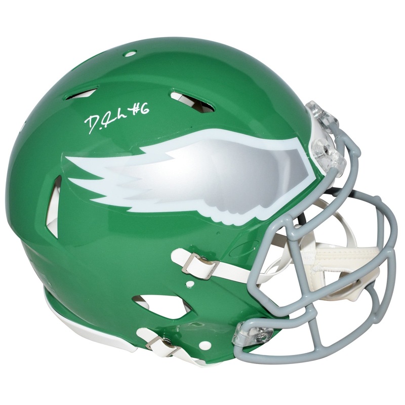 DEVONTA SMITH SIGNED PHILADELPHIA EAGLES KELLY GREEN AUTHENTIC SPEED HELMET
