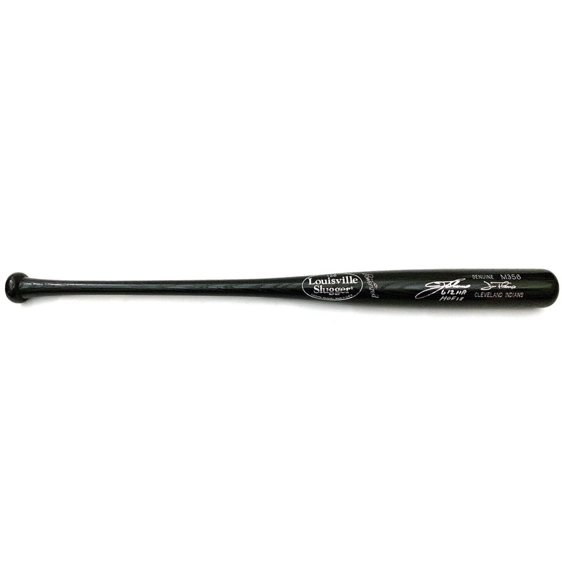 Jim Thome Game Signed Model Bat W/HOF 18 and 612 HR Script Indians White Sox BAS