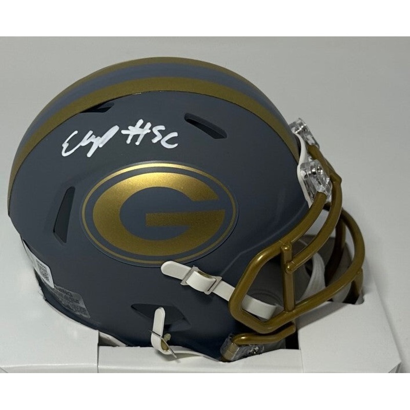Packers Linebacker EDGERRIN COOPER Signed Riddell Slate Mini Helmet AUTO – BAS