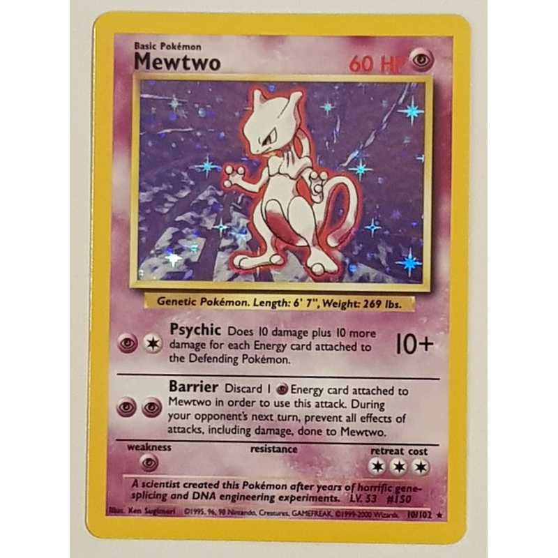 Pokemon Base Mewtwo #10/102 Holo Trading Card