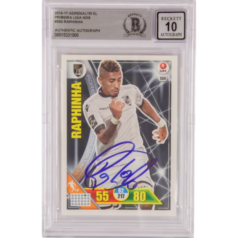 Raphinha Signed 2016-17 Panini Adrenalyn XL Rookie Card – BGS 10 Autograph
