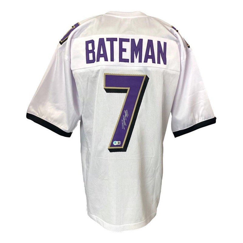 Rashod Bateman Baltimore Signed White Football Jersey BAS