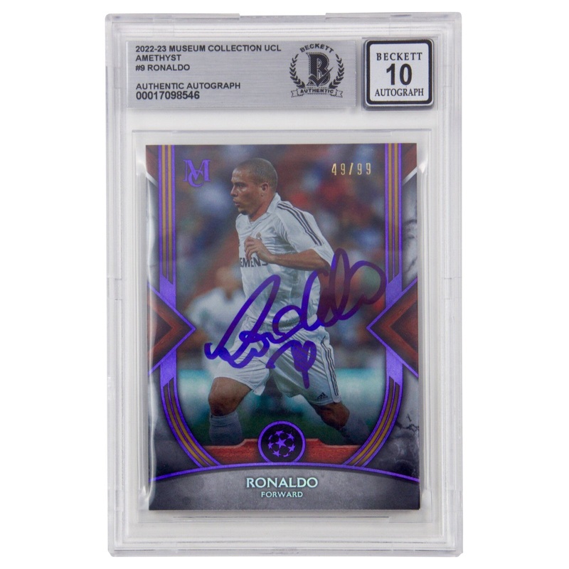 Ronaldo Nazario Signed 2022-23 Topps Museum UCL Amethyst /99 – BGS 10 Autograph