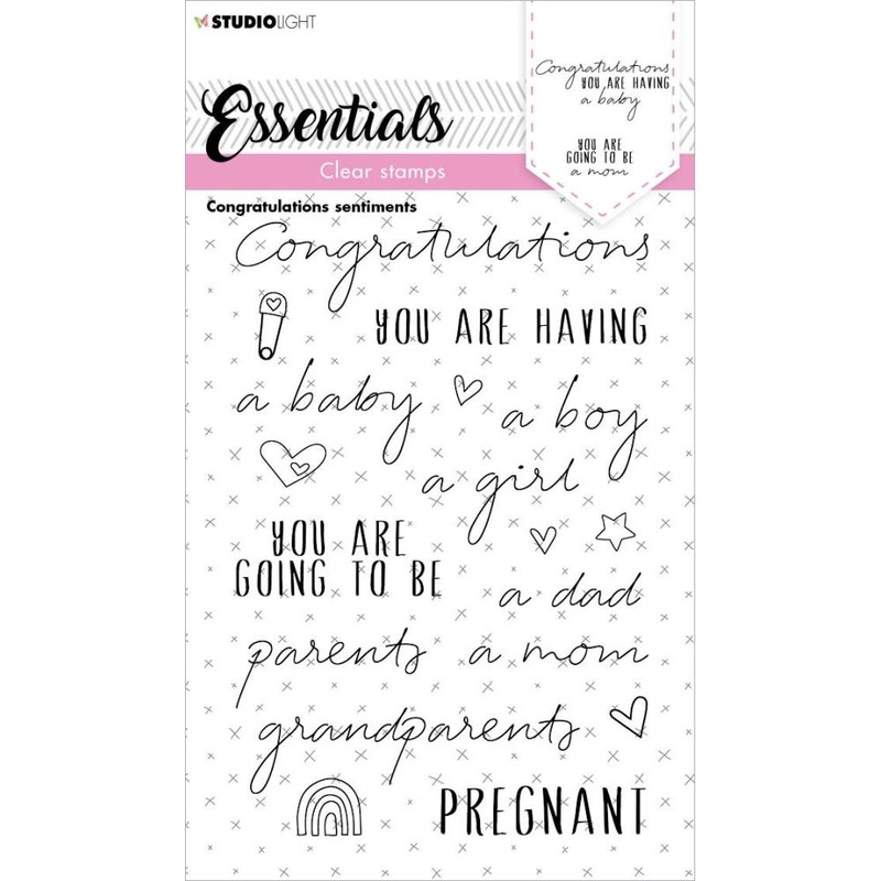 Studio Light Essentials Clear Stamp Nr. 175, Congratulations Sentiments