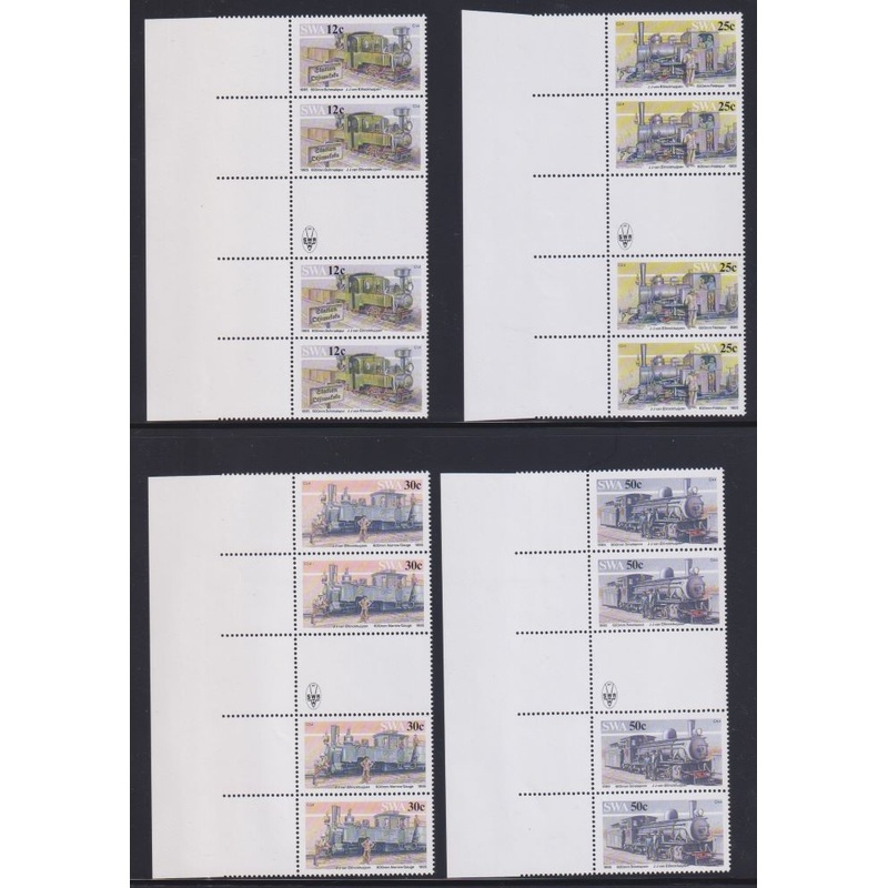 SWA 1985 LOCOMOTIVES, TRAINS  ARCHIVAL PROOF GUTTER PAIRS