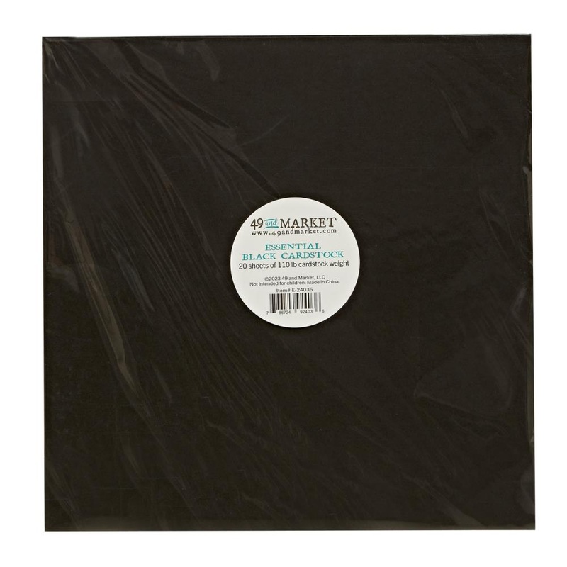 49 And Market Essential Cardstock 12X12 20/Pkg Black