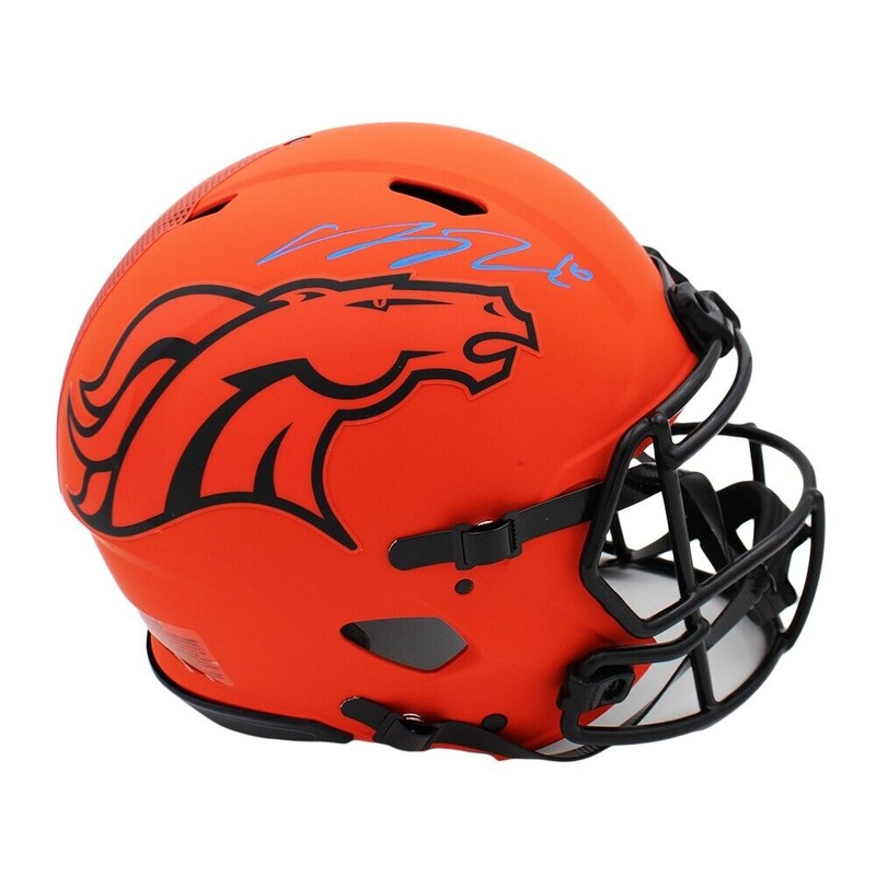 Bo Nix Signed Denver Broncos Speed Authentic Rave NFL Helmet