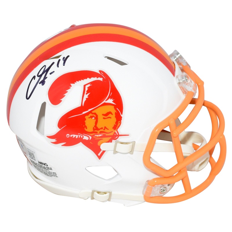 CHRIS GODWIN SIGNED TAMPA BAY BUCCANEERS THROWBACK SPEED MINI HELMET BECKETT
