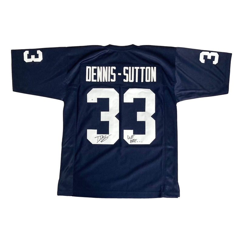 Dani Dennis-Sutton Penn State Signed Blue Football Jersey We Are JSA QR Holo