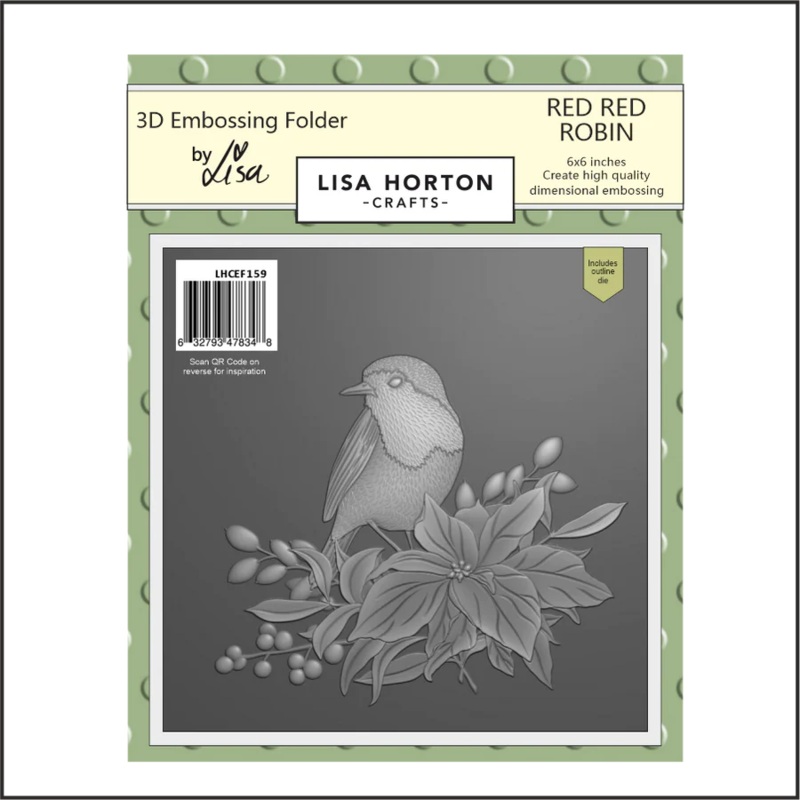 Lisa Horton Crafts Red Robin 6×6 3D Embossing Folder & Die