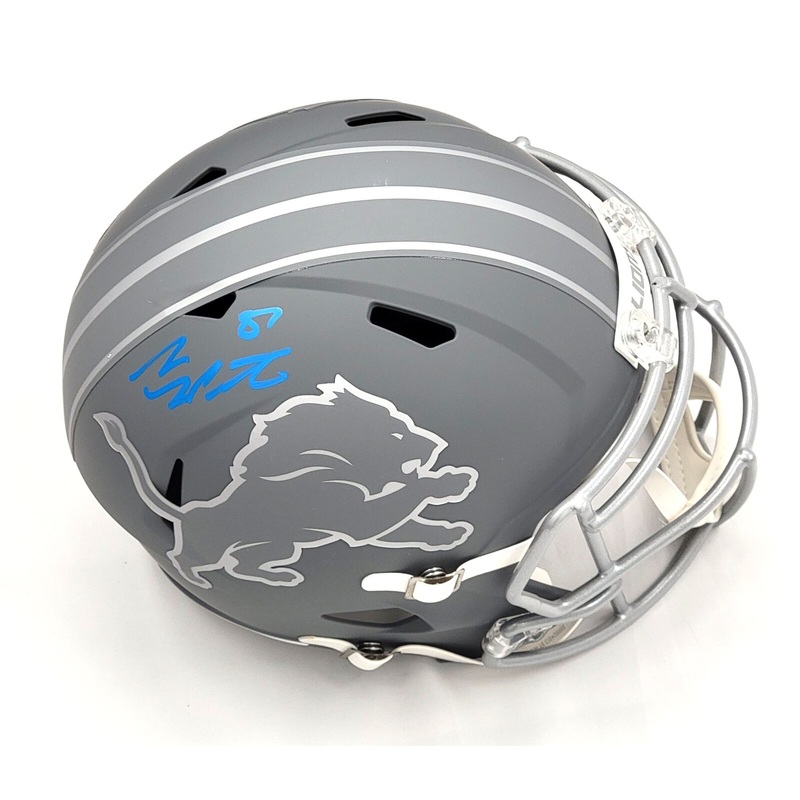Sam LaPorta Autographed Detroit Lions Slate Replica Helmet Beckett Witnessed