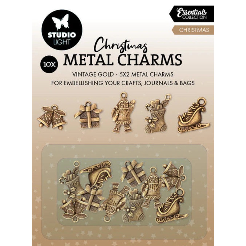 Studio Light- Metal Charms Christmas Elements Essentials 10 Pieces