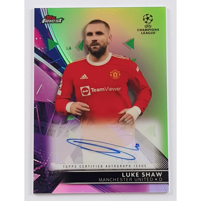 2021-22 Topps Finest UEFA Champions League Luke Shaw #BA-LS Autograph Trading Card