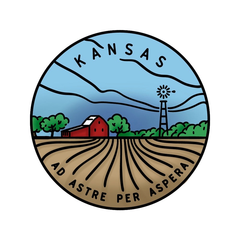 50 States Circles – 2×2 Stamp Set – Kansas