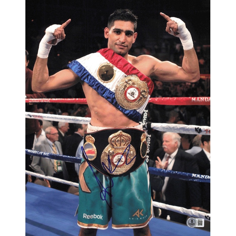 Amir Khan Autographed Signed 11×14 Photo Beckett BAS QR #SB30737