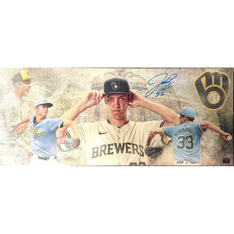 Brewers JACOB MISIOROWSKI Signed 13×31 Stretched MKE Canvas Collage AUTO – Prova