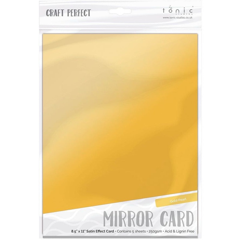 Craft Perfect Satin Mirror Card – 8.5×11 5/pkg Gold Pearl