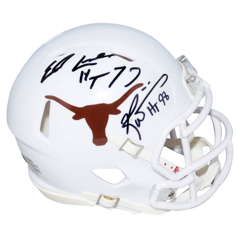 EARL CAMPBELL & RICKY WILLIAMS SIGNED TEXAS LONGHORNS SPEED MINI HELMET BECKETT