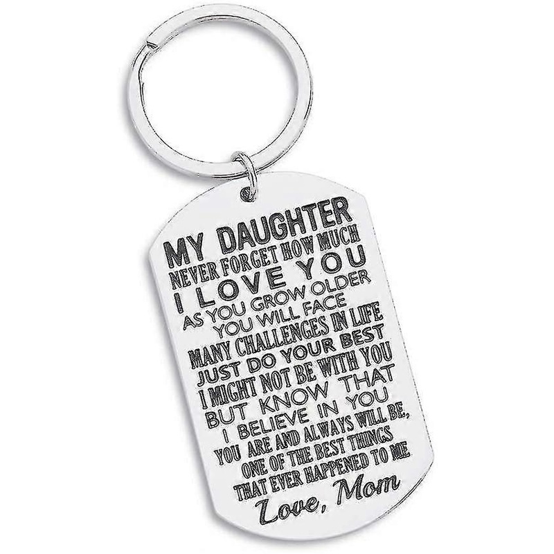 Inspirational Gift To Daughter From Mom-Never Forget How Much I Love You Gift Keychain For Teen Boy From Mother