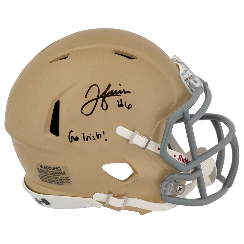 Jordan Faison Signed Notre Dame Riddell Speed Mini Helmet w/Go Irish – (SS COA)