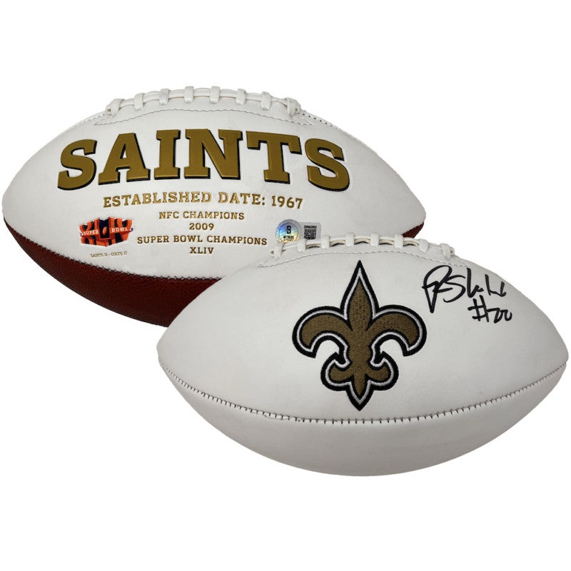 Rashid Shaheed Autographed Saints White Panel Football Beckett Witnessed