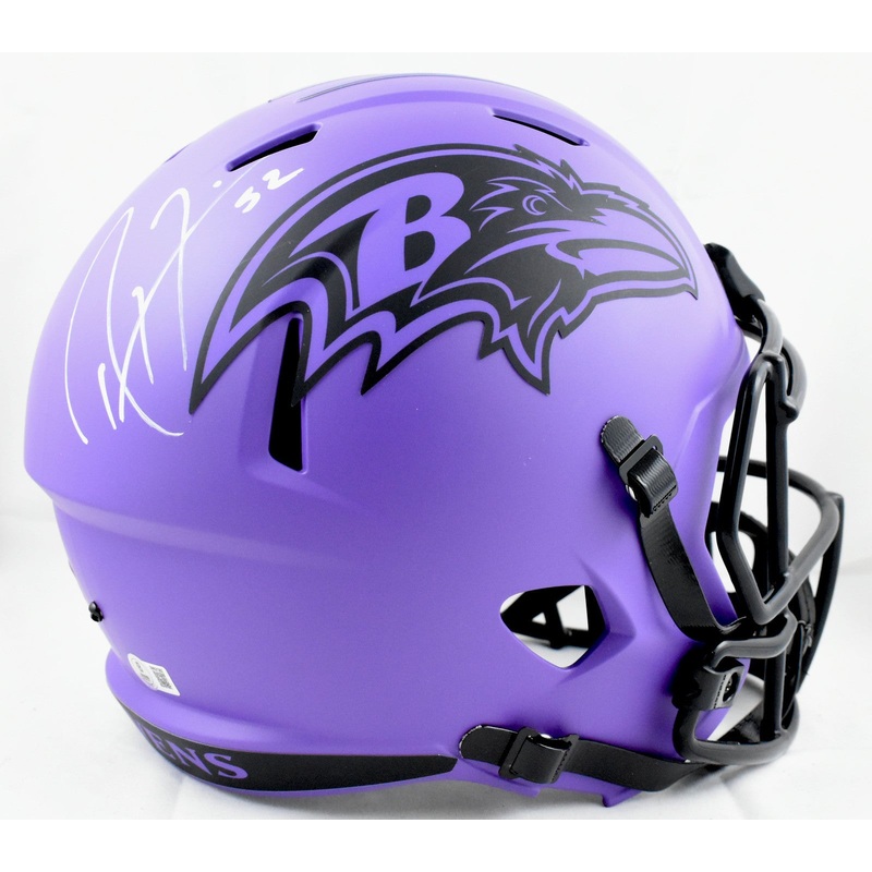 Ray Lewis Autographed Baltimore Ravens F/S Rave Speed Helmet – Beckett W Holo