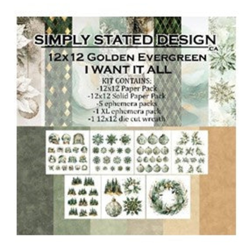 Simply Stated – Golden Evergreen 12×12 I want it all collection