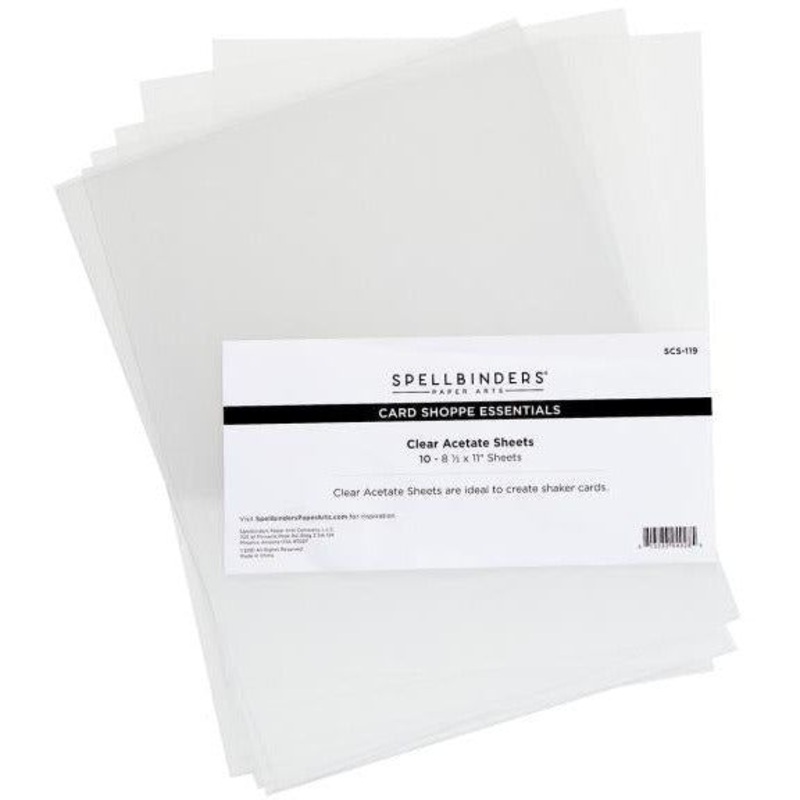 Spellbinders Clear Acetate Sheets 8.5X11 – 10/Pkg