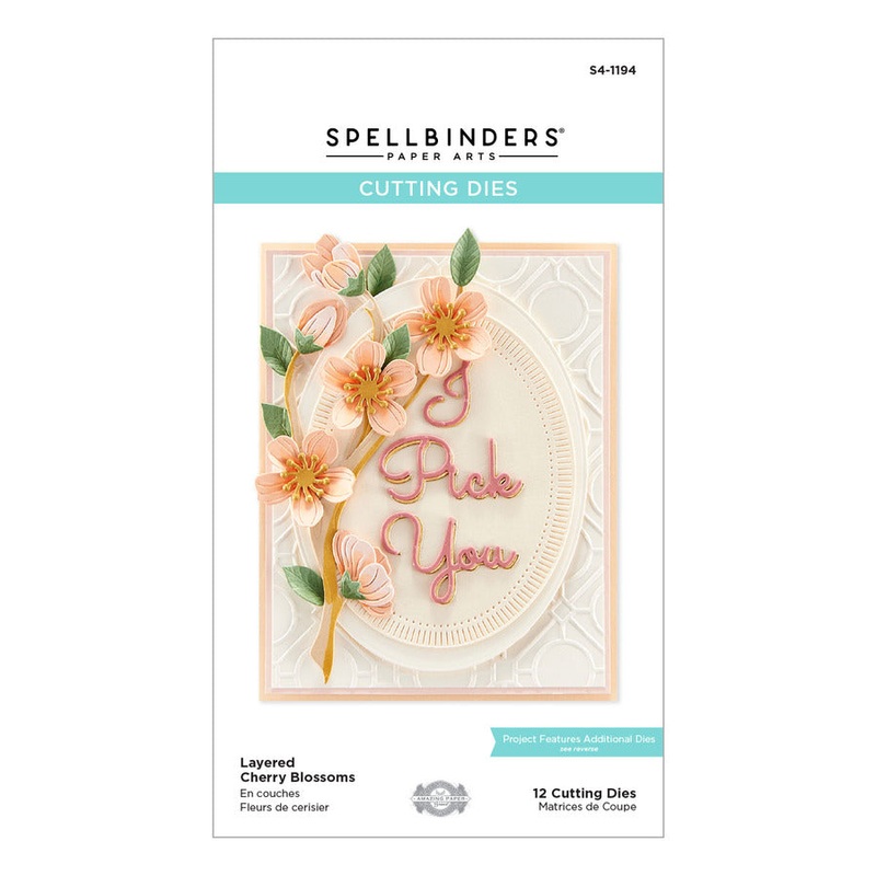 Spellbinders Layered Cherry Blossoms Etched Dies from the Layered Fleur Bouquet Slimlines Collection