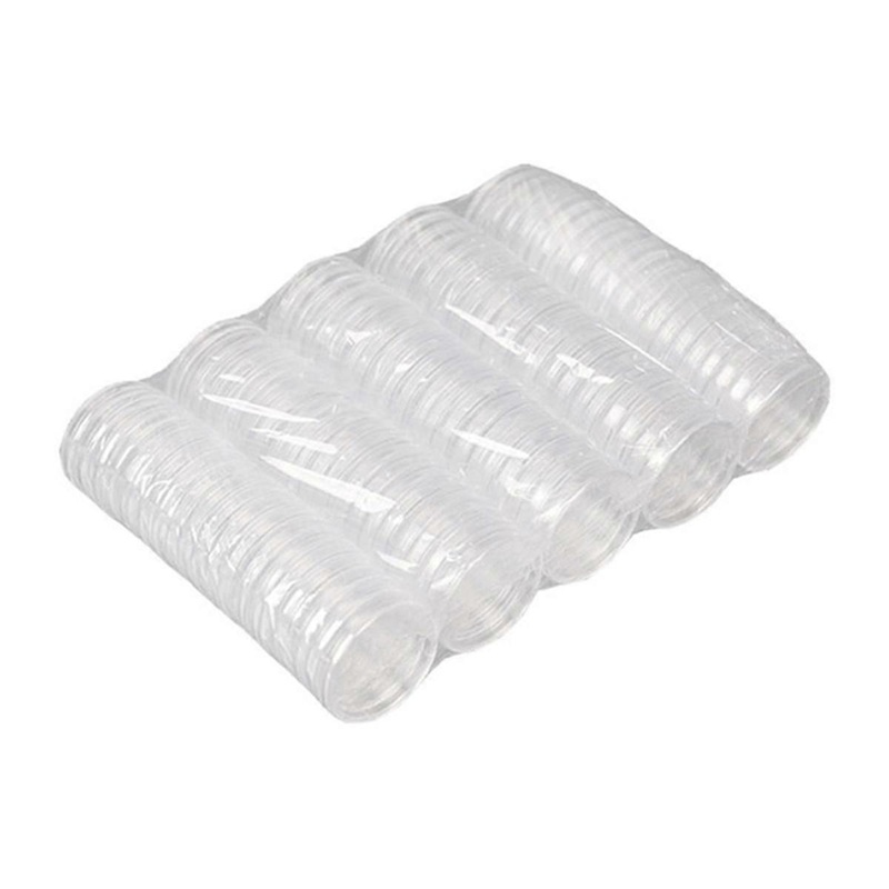 Transparent Coin Boxes 100pcs 1oz 40mm Capsules Cases Commemorative Coins DS