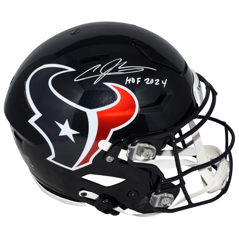 ANDRE JOHNSON SIGNED HOUSTON TEXANS AUTHENTIC SPEEDFLEX HELMET W/ HOF 2024