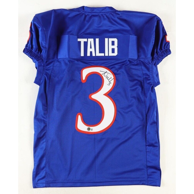 Aqib Talib Signed Kansas Jayhawks Jersey (Beckett) Broncos & Bills Pro Bowl D.B.