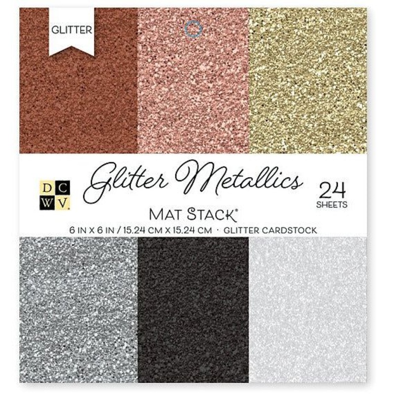 DCWV Single-Sided Cardstock Stack 6X6 24/pkg – Glitter Metallics