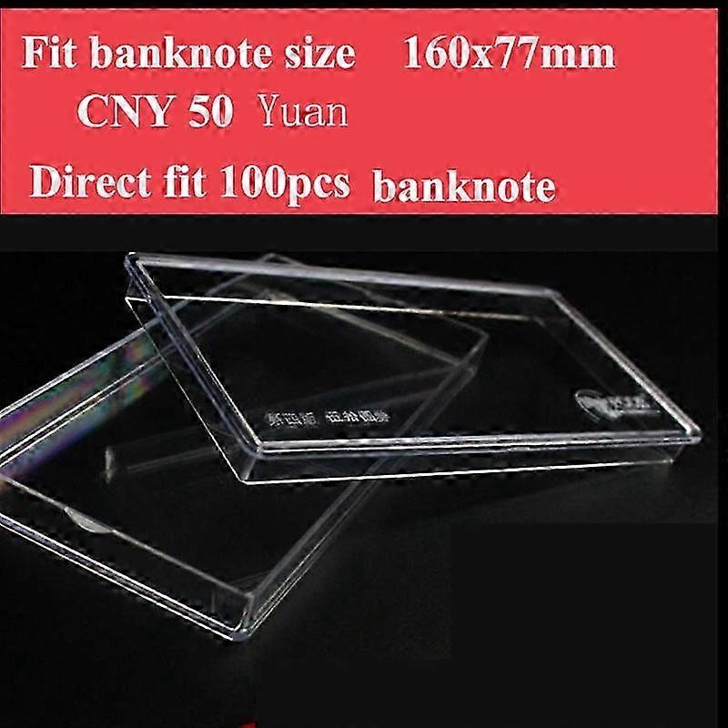 Direct fit paper money currency bill box plastic case glass container 10pcs/lot