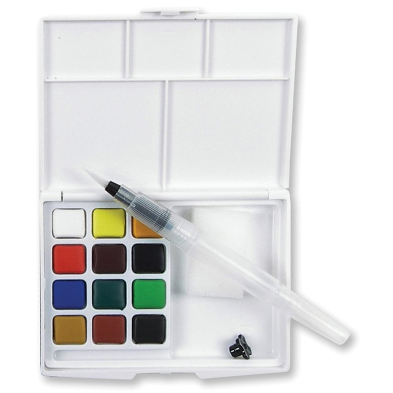 Koi Watercolor Pocket Field Sketch Box – 12 Colors Assorted Colors