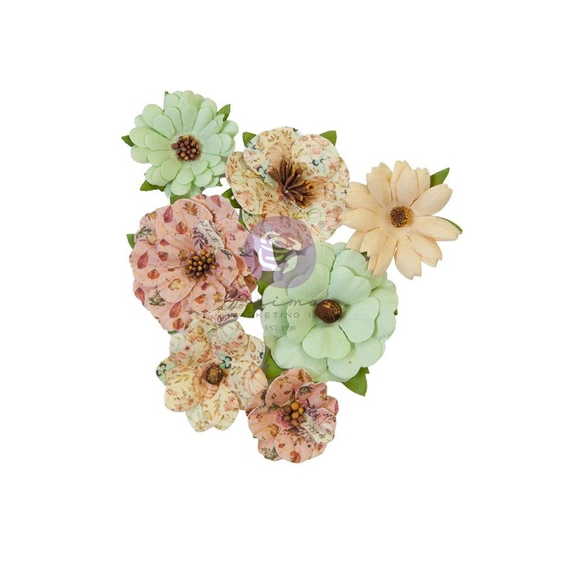 Prima Marketing Mulberry Paper Flowers Warm Mittens/Hello Pink Autumn