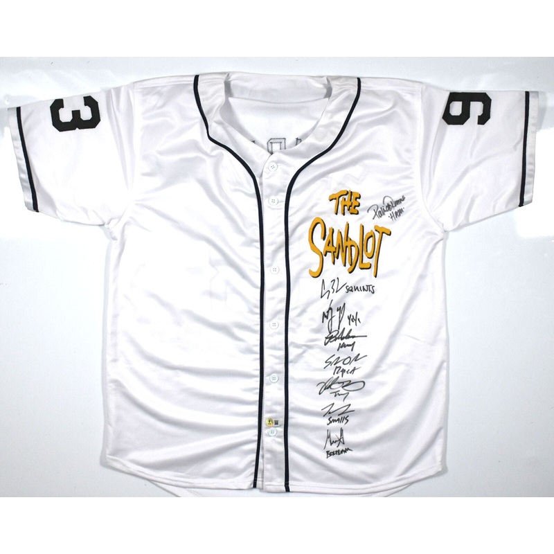 The Sandlot Cast Autographed Jersey w/8 Actors Inscribed – Beckett W Hologram
