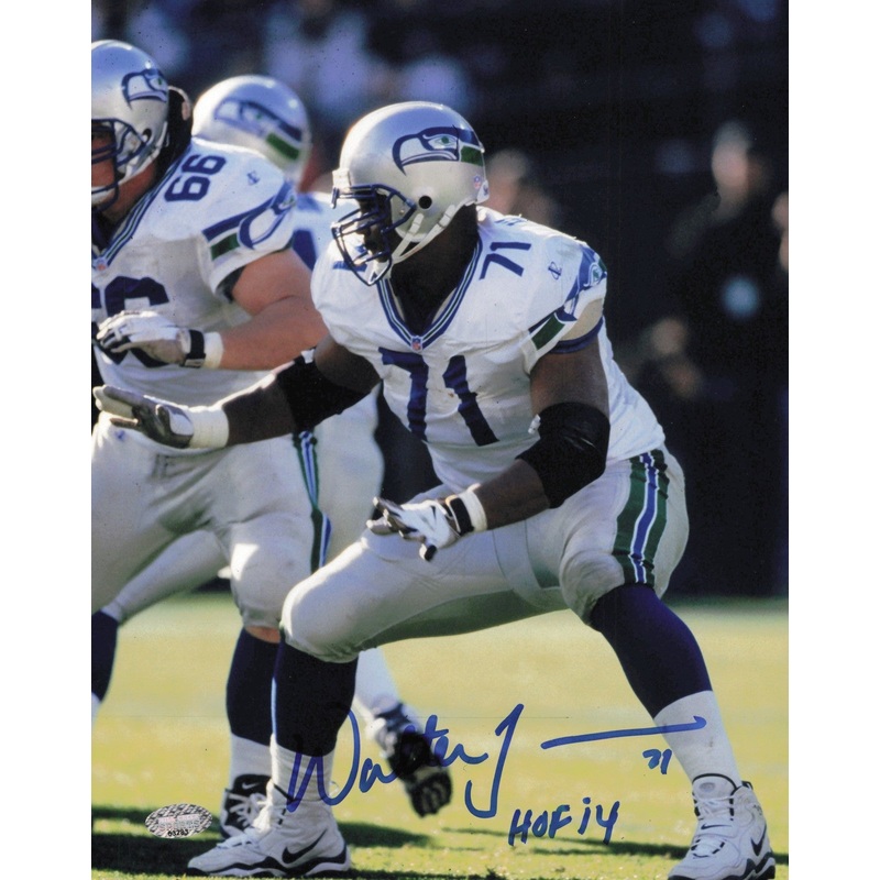 Walter Jones Autographed 8×10 Photo Seattle Seahawks HOF 14 MCS Holo #63283
