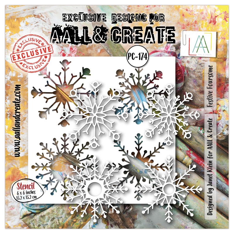 #174 – 6×6 Stencil – Festive Foursome