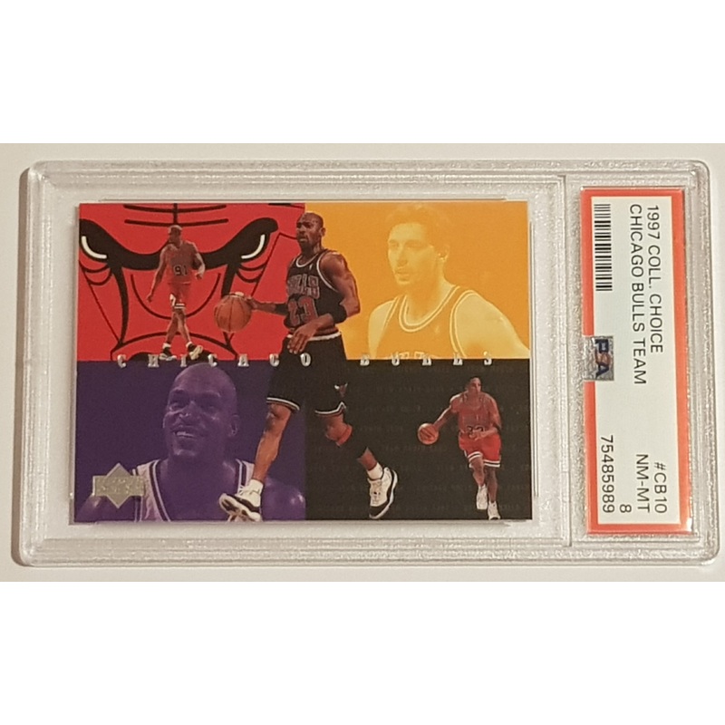 1997-98 Upper Deck Collector’s  Choice Chicago Bulls Team #CB10 PSA 8 Trading Card