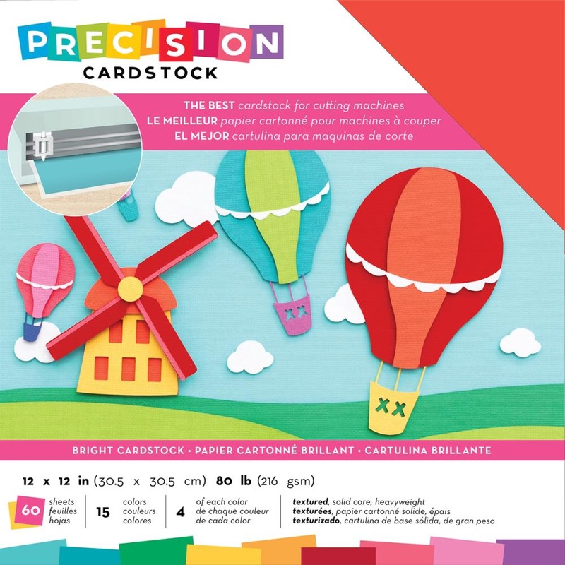 American Crafts Precision Cardstock Pack 80lb 12X12 60/Pkg – Bright cardstock