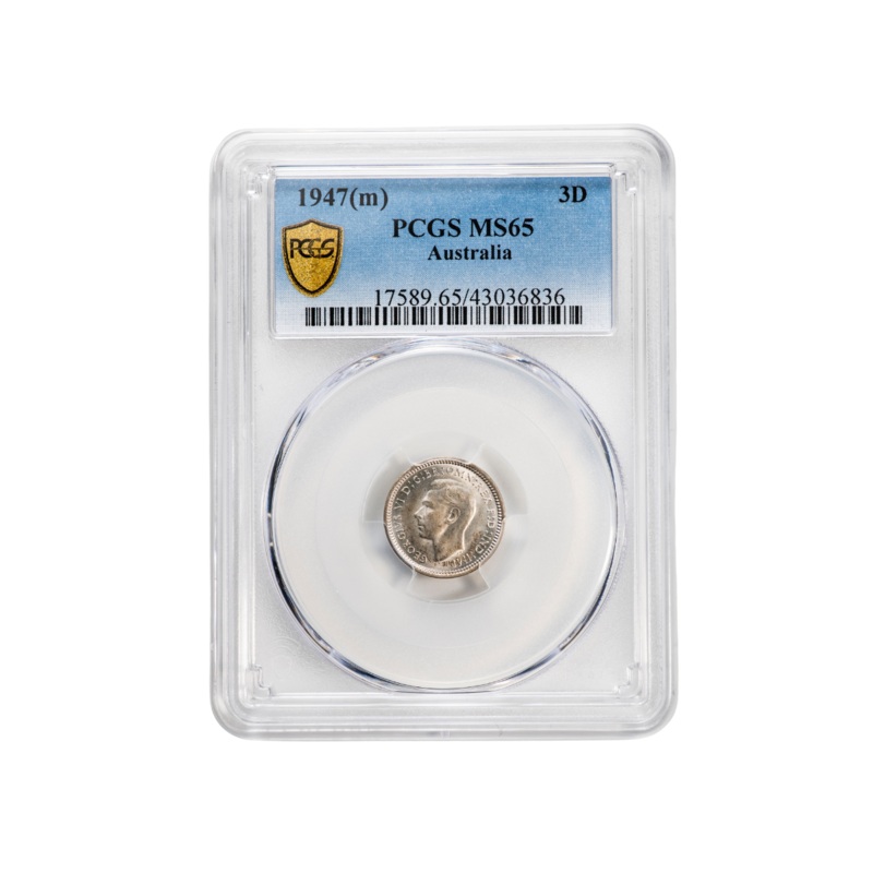 Australia 1947 Threepence PCGS MS65 (Gem Uncirculated)